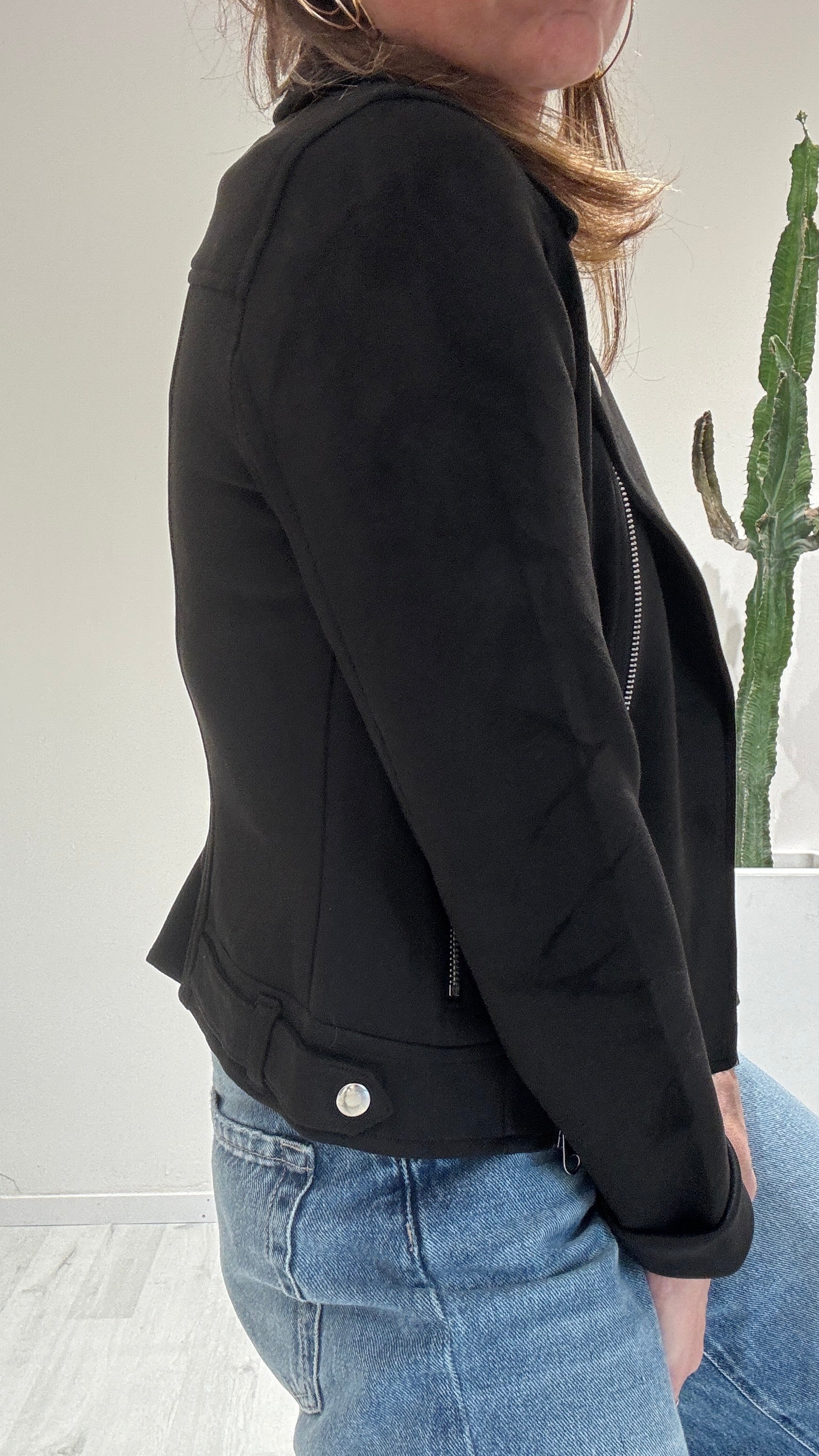 BIKER SCAMOSCIATO ECOPELLE VEROMODA