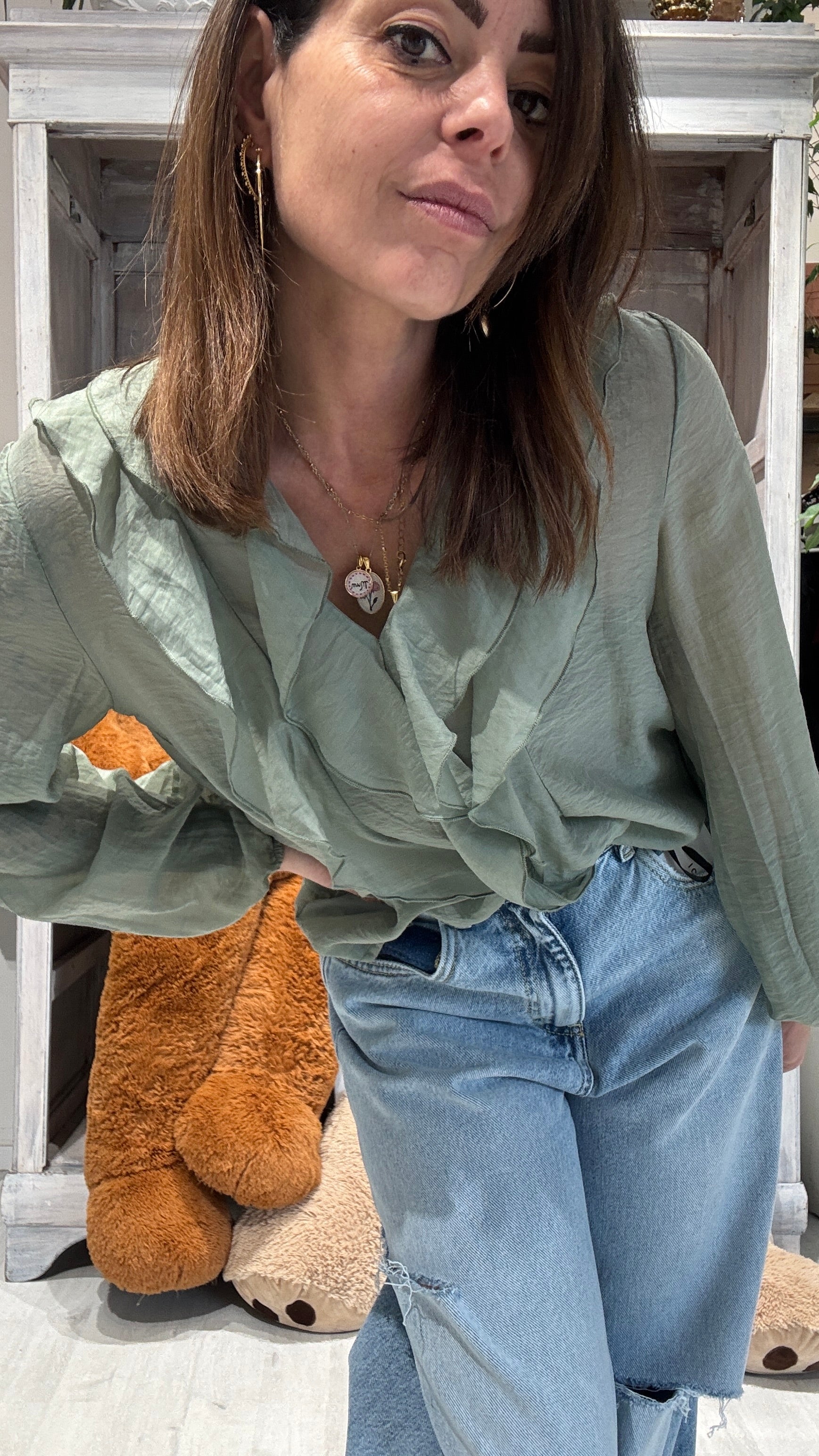 BLUSA CON VOLAN DIXIE