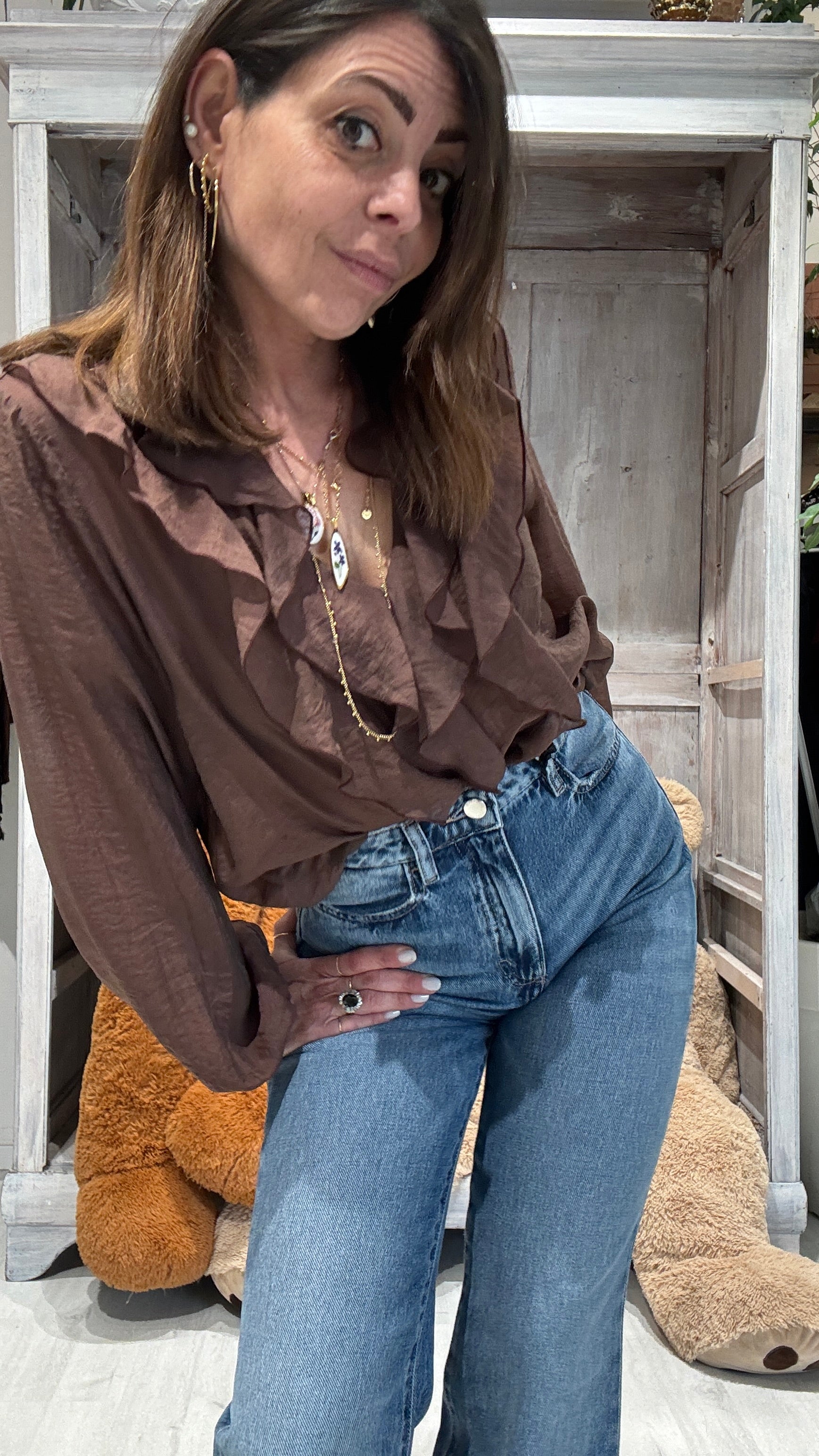 BLUSA CON VOLAN DIXIE