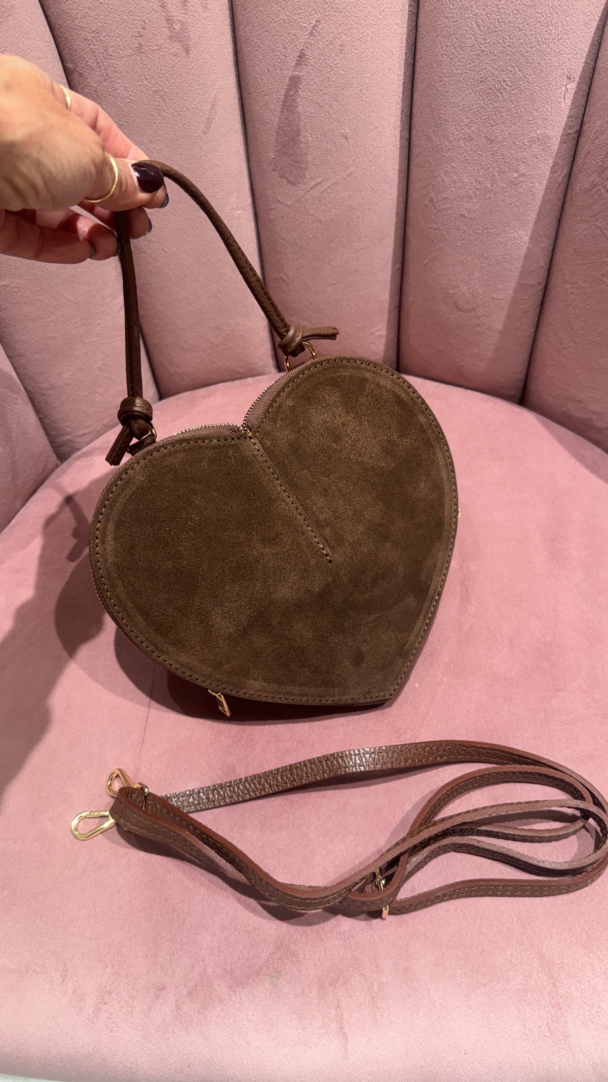 BORSA CUORE SCAMOSCIATA