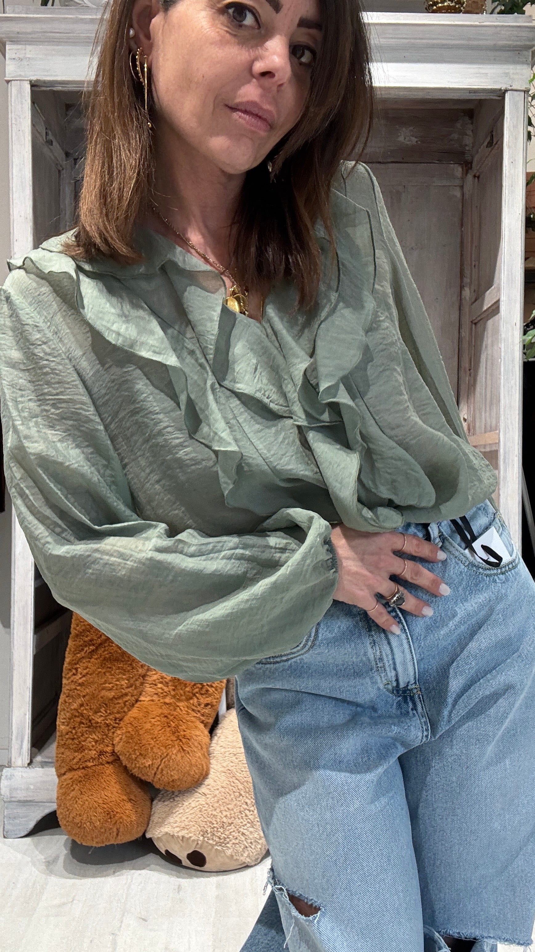 BLUSA CON VOLAN DIXIE