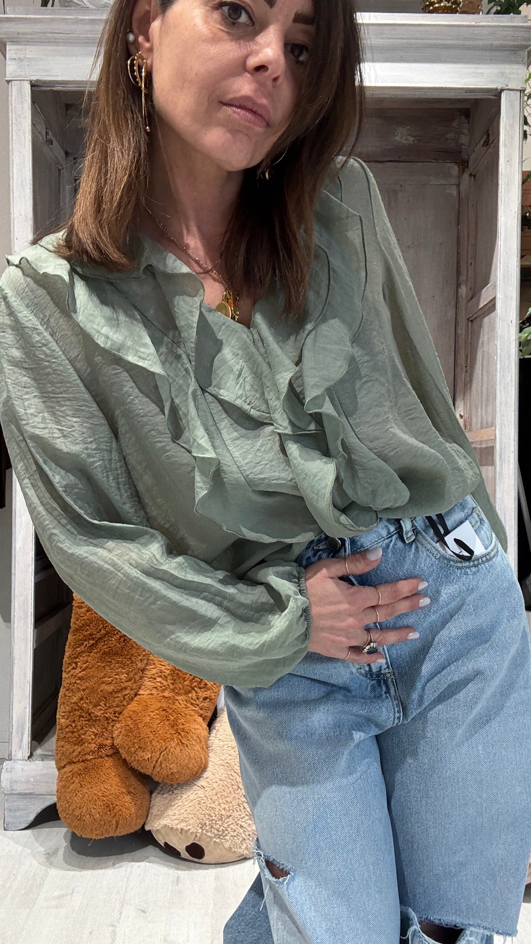 BLUSA CON VOLAN DIXIE
