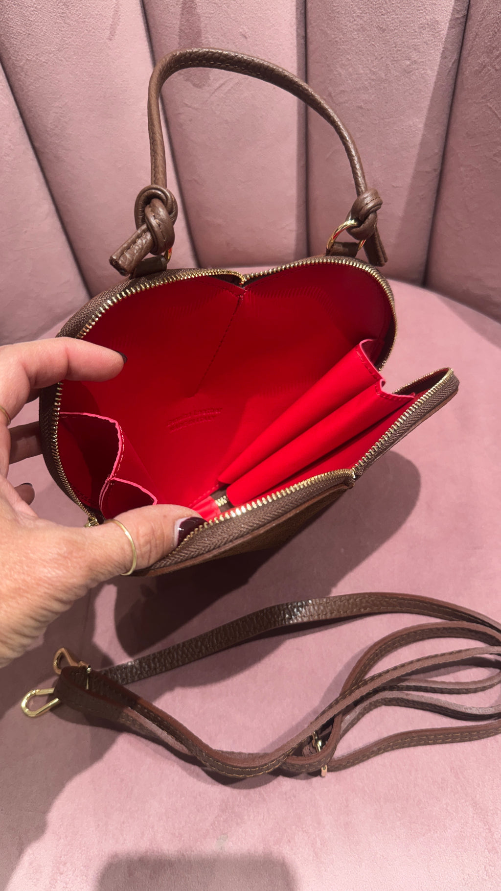 BORSA CUORE SCAMOSCIATA