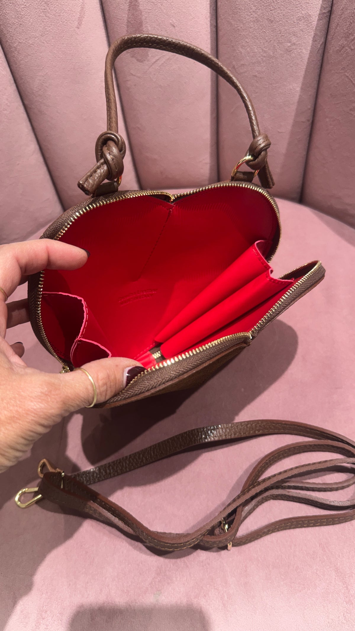 BORSA CUORE SCAMOSCIATA