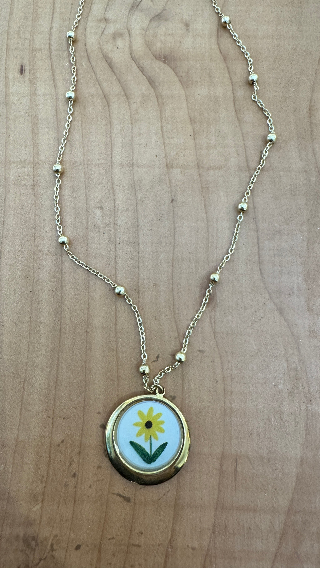 COLLANA CON FIORE E CATENINA A PALLINE