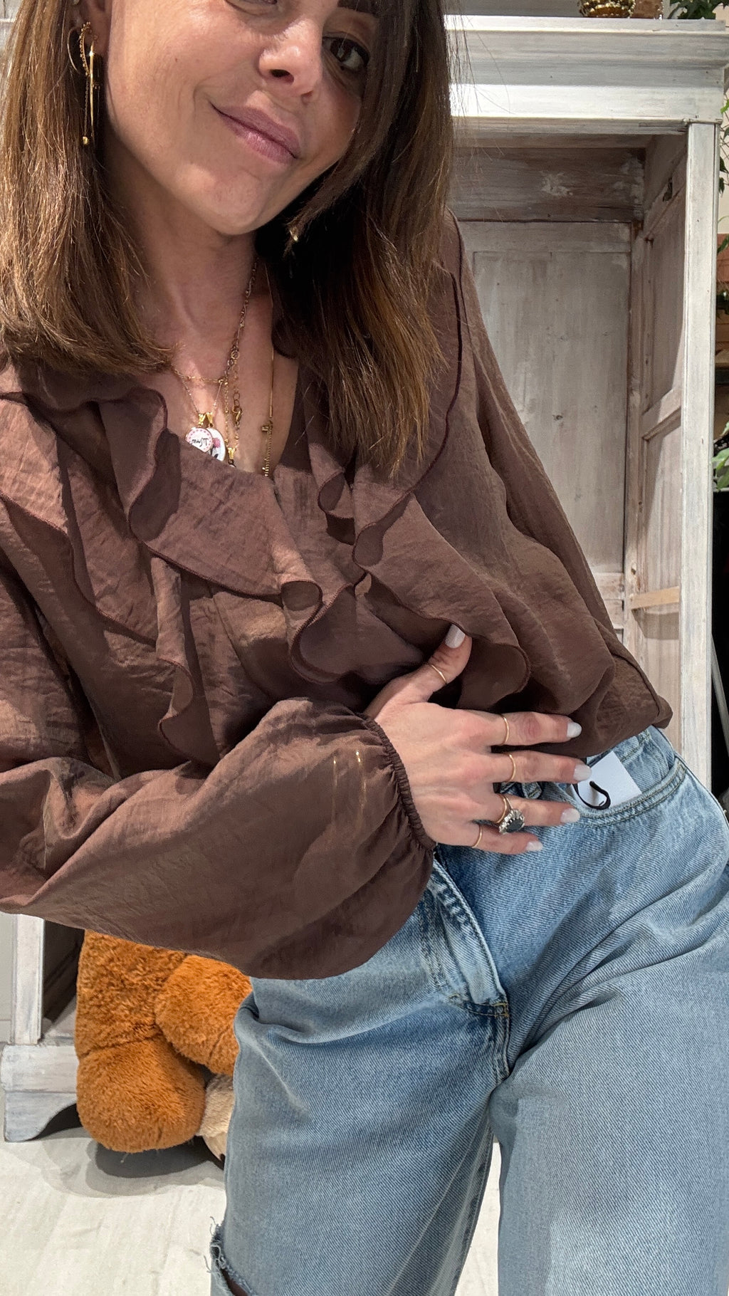 BLUSA CON VOLAN DIXIE