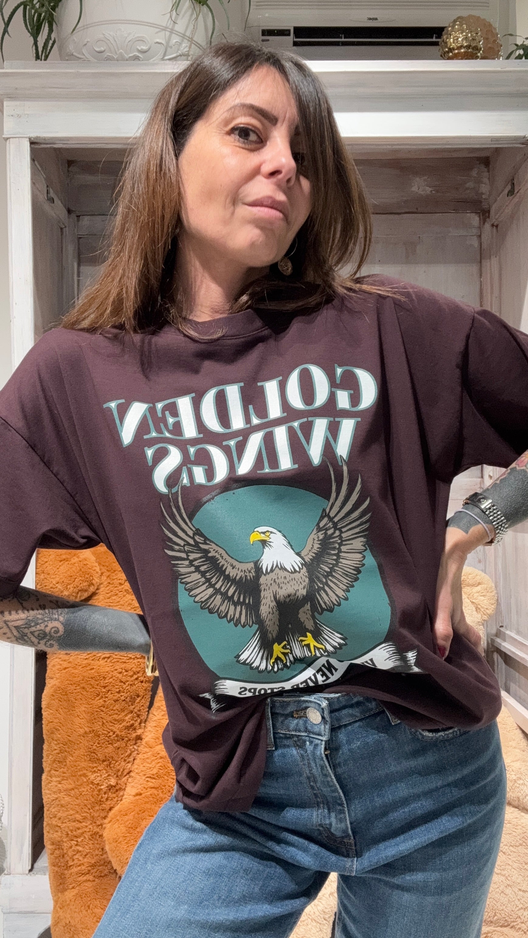 T-SHIRT CON STAMPA AQUILA