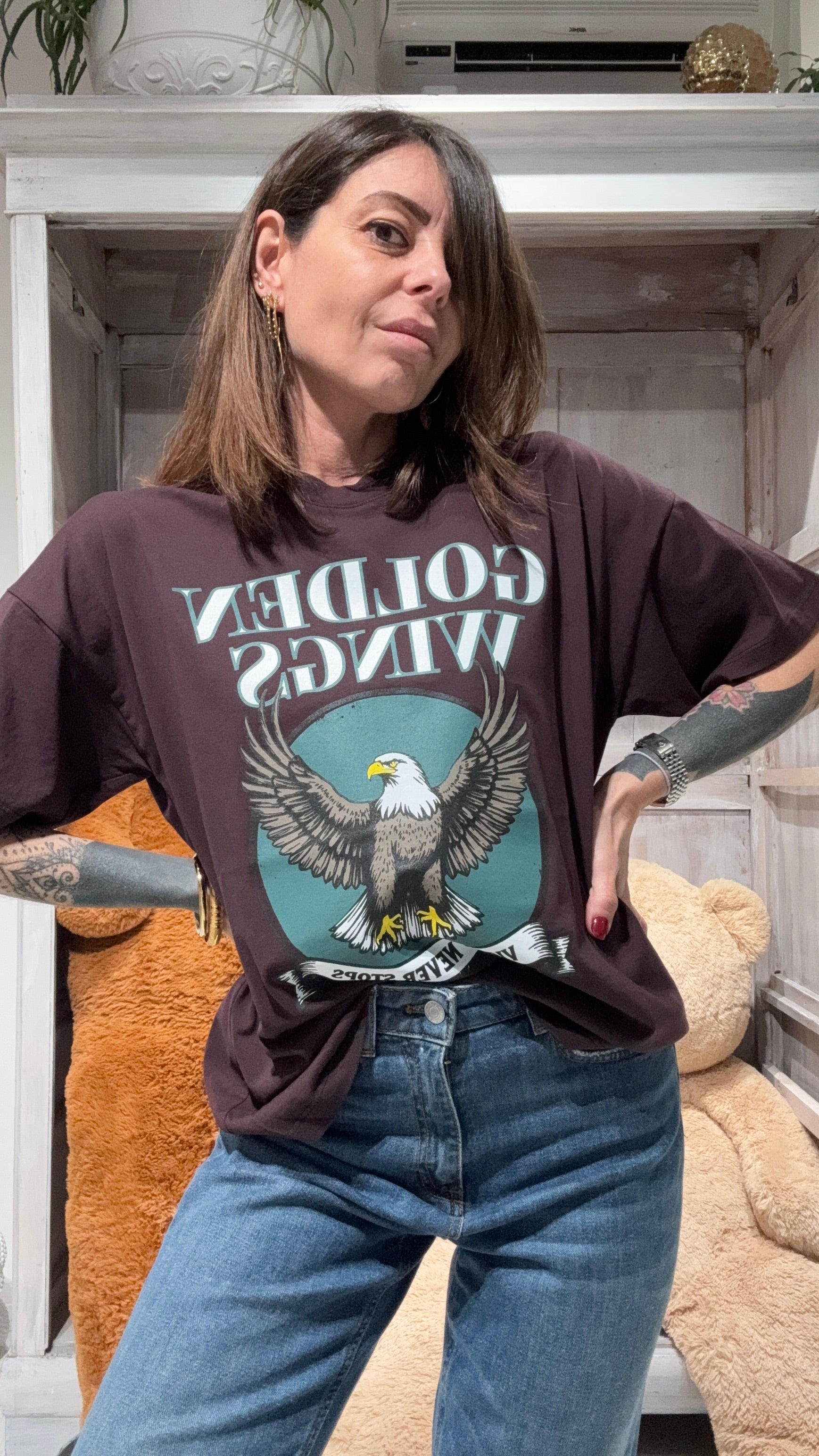 T-SHIRT CON STAMPA AQUILA