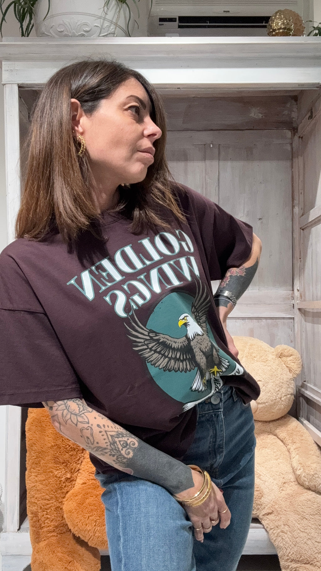 T-SHIRT CON STAMPA AQUILA