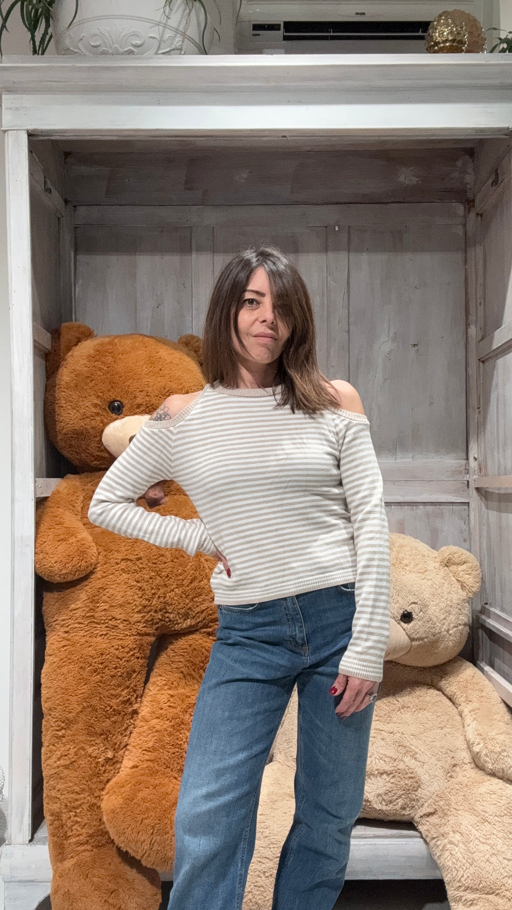 MAGLIA RIGHE love CUT-OUT