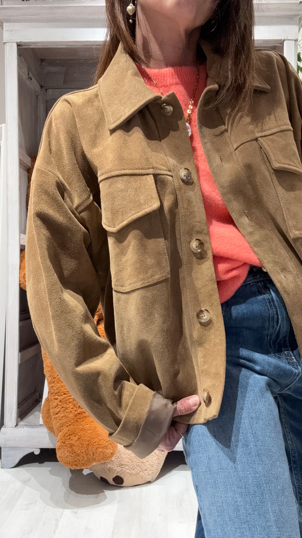 GIACCA BOMBER SCAMOSCIATO